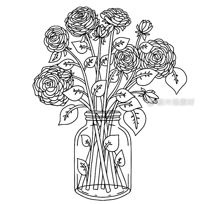 Bouquet flowers in vase